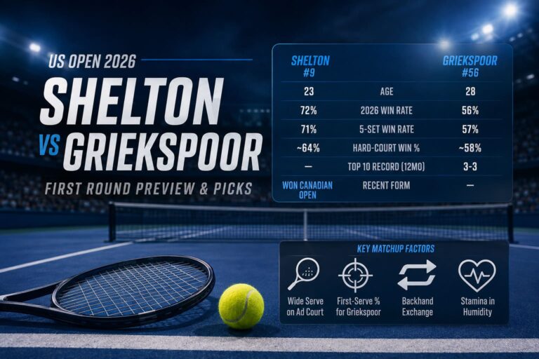 Ben Shelton vs Tallon Griekspoor Prediction, Odds & Picks: US Open 2026 First Round