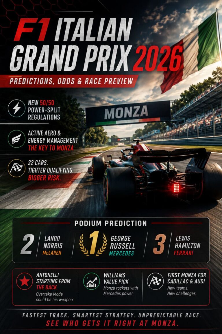 F1 Italian Grand Prix 2026 Predictions: Monza Odds, Podium Picks, and Race Preview