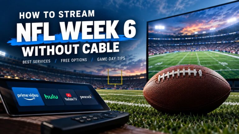 How to Watch NFL Week 6 Games Live Without Cable: Best Streaming Options (2026 Guide)